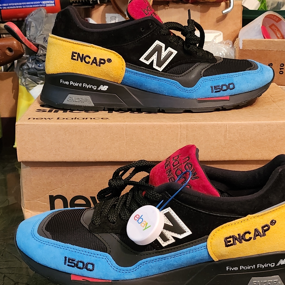 New Balance Black and Blue Sneakers with Chunky Midsole and ENCAP Technology